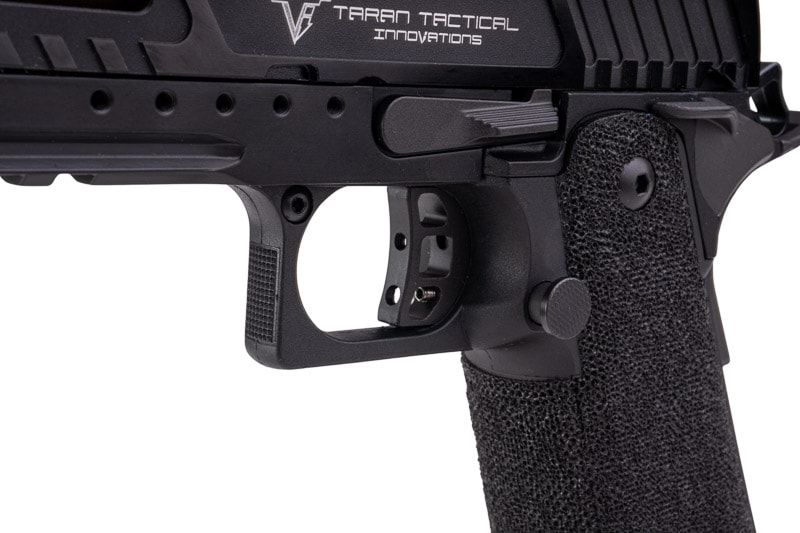 Army Armament JW3 TTI アルファ GBB エアソフト ピストル (CNC GBBスライド) ハンドメイド スティップリング グリップ付き - ブラック-AIRSOFT GOGO エアガン・サバゲー用品通販