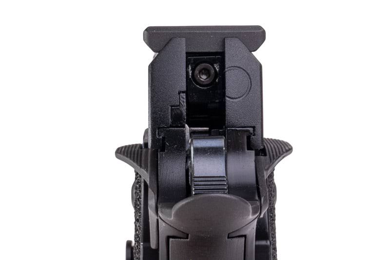 Army Armament JW3 TTI アルファ GBB エアソフト ピストル (CNC GBBスライド) ハンドメイド スティップリング グリップ付き - ブラック-AIRSOFT GOGO エアガン・サバゲー用品通販
