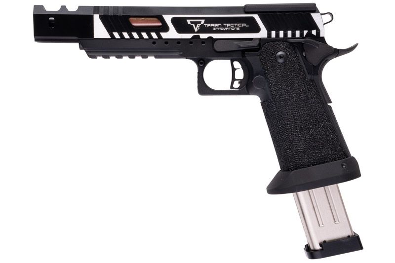Army Armament JW3 TTI アルファ GBB エアソフト ピストル (CNC GBBスライド) ハンドメイド スティップリング グリップ付き - ツートン-AIRSOFT GOGO エアガン・サバゲー用品通販