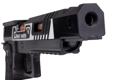 Army Armament JW3 TTI アルファ GBB エアソフト ピストル (CNC GBBスライド) ハンドメイド スティップリング グリップ付き - ツートン-AIRSOFT GOGO エアガン・サバゲー用品通販