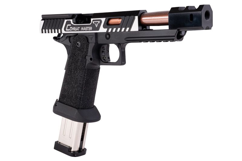 Army Armament JW3 TTI アルファ GBB エアソフト ピストル (CNC GBBスライド) ハンドメイド スティップリング グリップ付き - ツートン-AIRSOFT GOGO エアガン・サバゲー用品通販