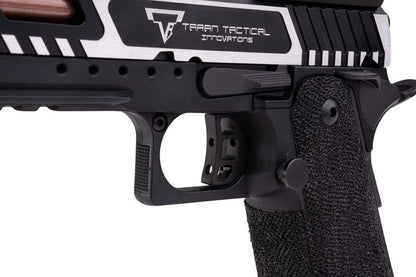 Army Armament JW3 TTI アルファ GBB エアソフト ピストル (CNC GBBスライド) ハンドメイド スティップリング グリップ付き - ツートン-AIRSOFT GOGO エアガン・サバゲー用品通販