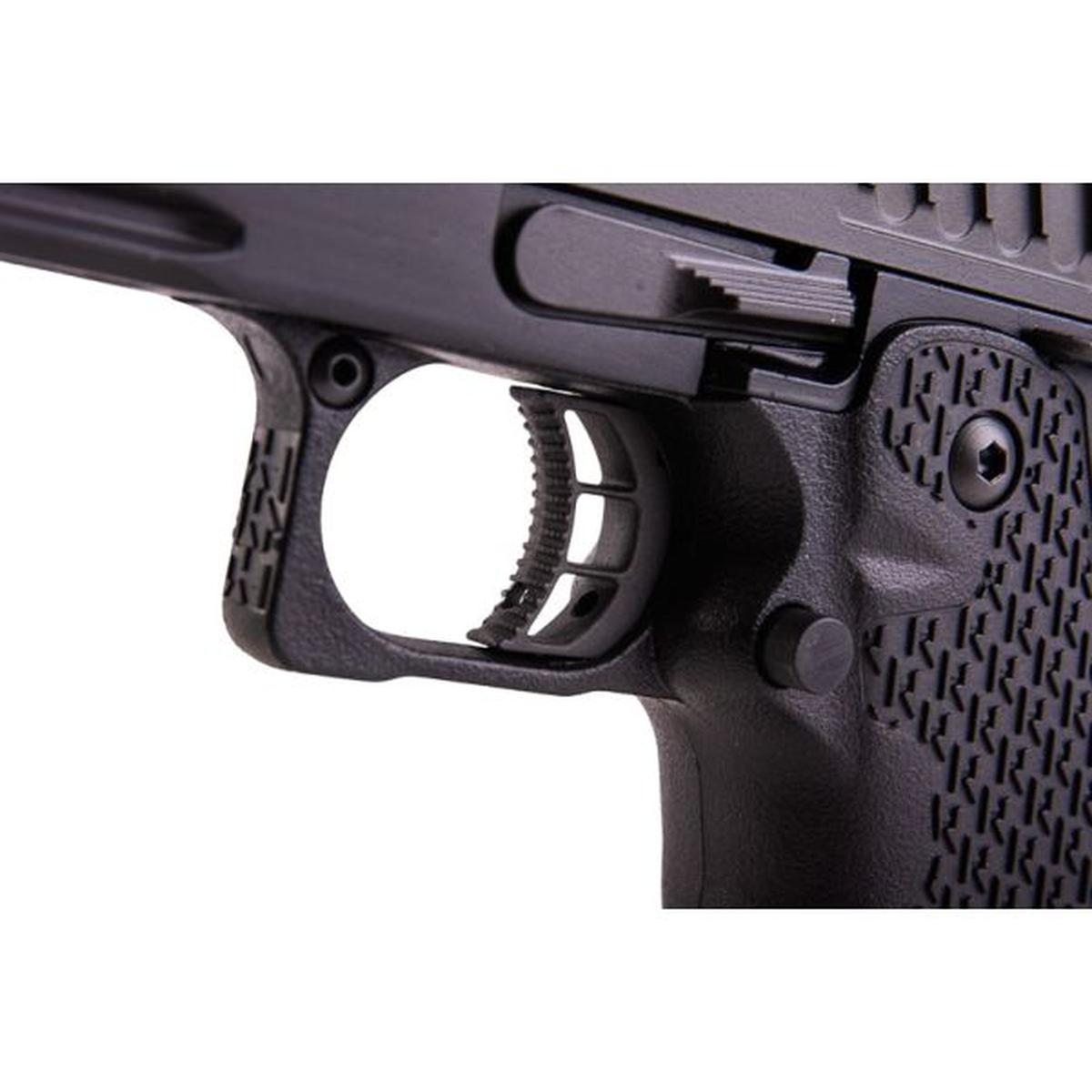 ARMY ARMAMENT スタッカート C2 2011 コンペンセイター付き ガス エアソフト ピストル - ブラック (R612-4)-AIRSOFT GOGO エアガン・サバゲー用品通販