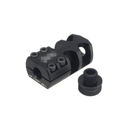 Army Force アルミ製 ローデール マズルブレーキ 14mm用 ( FL0088 ) - ブラック-AIRSOFT GOGO エアガン・サバゲー用品通販