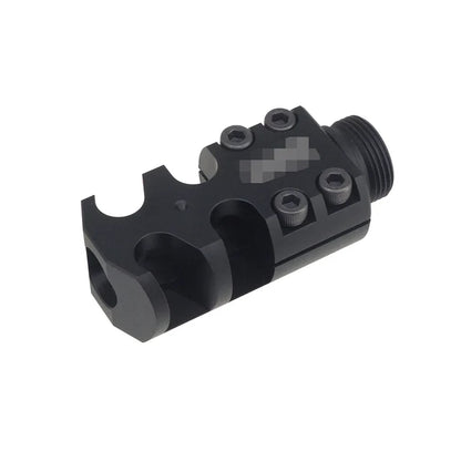 Army Force アルミ製 ローデール マズルブレーキ 14mm用 ( FL0088 ) - ブラック-AIRSOFT GOGO エアガン・サバゲー用品通販