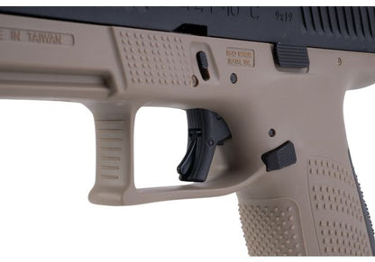 ASG CZ P-10C GBB ピストル エアソフト (CO2 バージョン、光学機器対応) - デュアル トーン ブラック/FDE-AIRSOFT GOGO エアガン・サバゲー用品通販