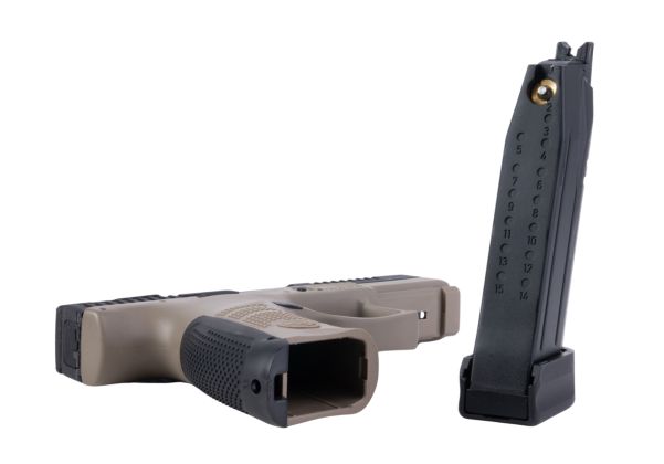 ASG CZ P-10C GBB ピストル エアソフト (CO2 バージョン、光学機器対応) - デュアル トーン ブラック/FDE-AIRSOFT GOGO エアガン・サバゲー用品通販