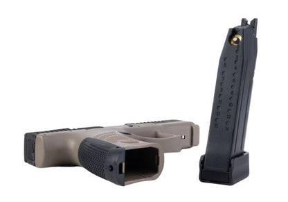 ASG CZ P-10C GBB ピストル エアソフト (CO2 バージョン、光学機器対応) - デュアル トーン ブラック/FDE-AIRSOFT GOGO エアガン・サバゲー用品通販