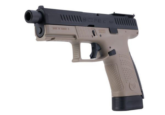 ASG CZ P-10C GBB ピストル エアソフト (CO2 バージョン、光学機器対応) - デュアル トーン ブラック/FDE-AIRSOFT GOGO エアガン・サバゲー用品通販