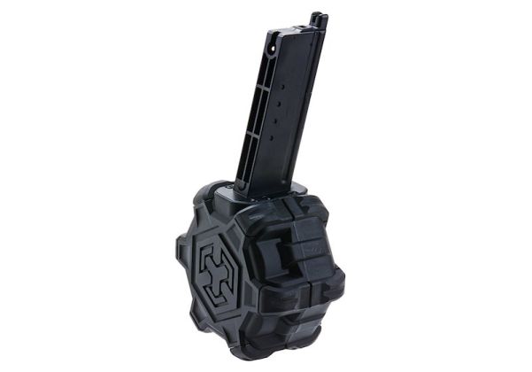 AW Custom デザートイーグル グリーンガスマガジン（350発ドラムマガジン） - ブラック-AIRSOFT GOGO エアガン・サバゲー用品通販