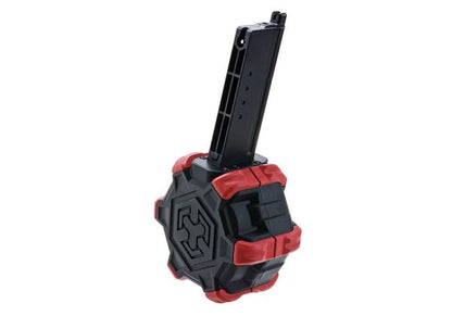 AW Custom デザートイーグル グリーンガスマガジン（350発ドラムマガジン） - ブラック/赤-AIRSOFT GOGO エアガン・サバゲー用品通販