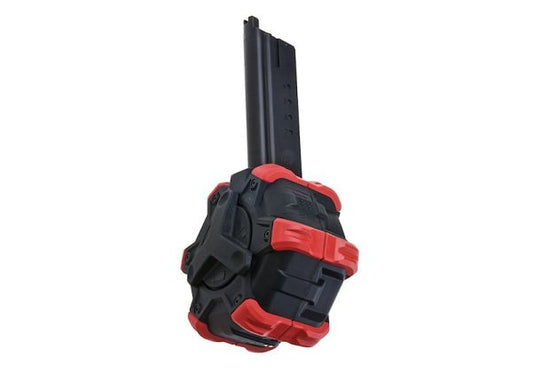 AW Custom デザートイーグル グリーンガスマガジン（350発ドラムマガジン） - ブラック/赤-AIRSOFT GOGO エアガン・サバゲー用品通販