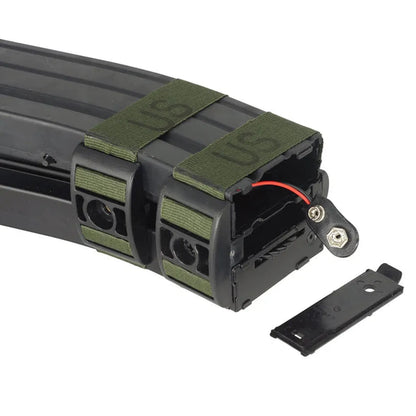Battleaxe 1200 ラウンド 電動デュアルマガジン AR / M4 AEG 用 (BX-698-6A-9V) - ブラック-AIRSOFT GOGO エアガン・サバゲー用品通販