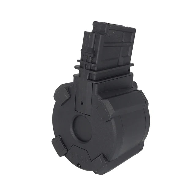 Battleaxe 1400発エレクトリックドラムマガジン G36 AEG用 (BX-B90-2C)-ブラック-AIRSOFT GOGO エアガン・サバゲー用品通販