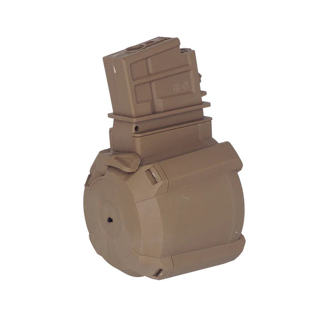 Battleaxe 1400発エレクトリックドラムマガジン G36 AEG用 (BX-B90-2C)-ちゃいろ-AIRSOFT GOGO エアガン・サバゲー用品通販
