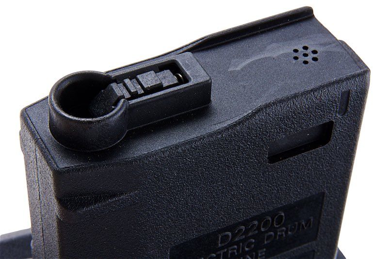 BATTLEAXE M4 / M16 エアソフト AEG ドラムマガジン (装弾数 2,200発、サウンドコントロール) - ブラック (タイプ 1)-AIRSOFT GOGO エアガン・サバゲー用品通販