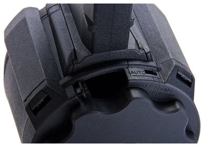 BATTLEAXE M4 / M16 Systema PTW ドラムマガジン (2200発、サウンドコントロール) - ブラック-AIRSOFT GOGO エアガン・サバゲー用品通販