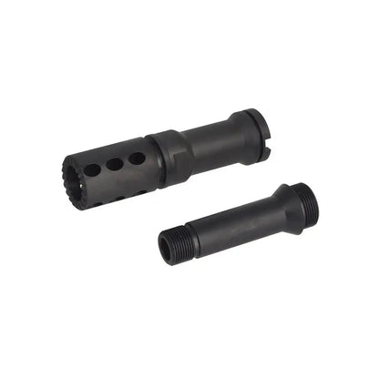 BBT Tactical スチール製 フラッシュハイダー/アウターバレル VFC M249 GBB対応( BBT-M249-002 )- ブラック-AIRSOFT GOGO エアガン・サバゲー用品通販