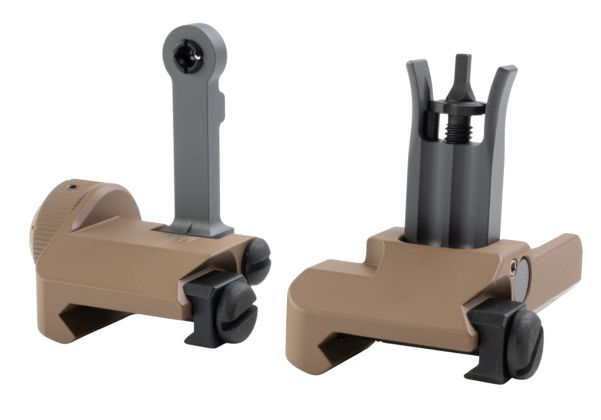 BJ TAC KAC 300 スタイル フォールディングサイトセット (ステンレススチール、DE)-AIRSOFT GOGO エアガン・サバゲー用品通販