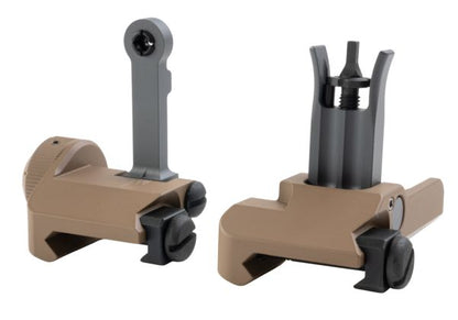 BJ TAC KAC 300 スタイル フォールディングサイトセット (ステンレススチール、DE)-AIRSOFT GOGO エアガン・サバゲー用品通販