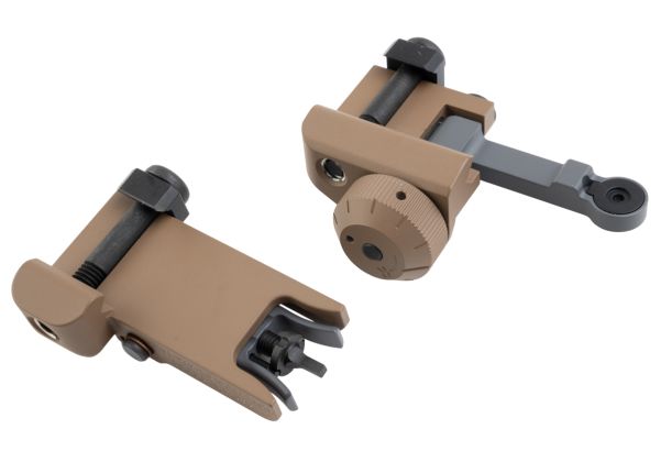 BJ TAC KAC 300 スタイル フォールディングサイトセット (ステンレススチール、DE)-AIRSOFT GOGO エアガン・サバゲー用品通販