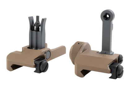 BJ TAC KAC 300 スタイル フォールディングサイトセット (ステンレススチール、DE)-AIRSOFT GOGO エアガン・サバゲー用品通販