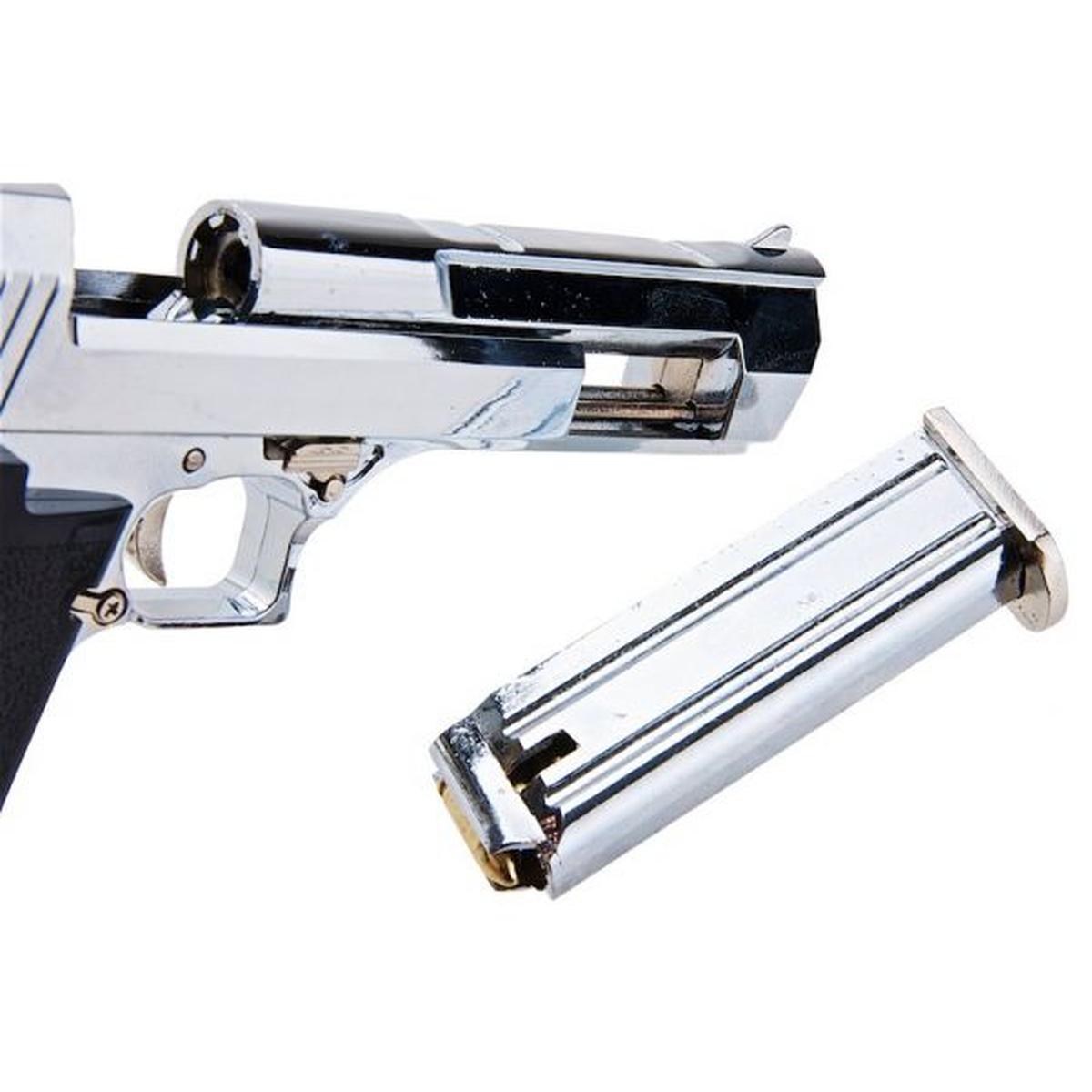BLACKCAT AIRSOFT 1/2 スケール ミニ モデルガン デザート イーグル (排莢) - シルバー ブラック グリップ付き-AIRSOFT GOGO エアガン・サバゲー用品通販