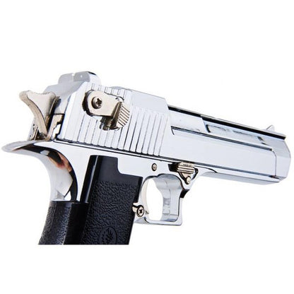 BLACKCAT AIRSOFT 1/2 スケール ミニ モデルガン デザート イーグル (排莢) - シルバー ブラック グリップ付き-AIRSOFT GOGO エアガン・サバゲー用品通販