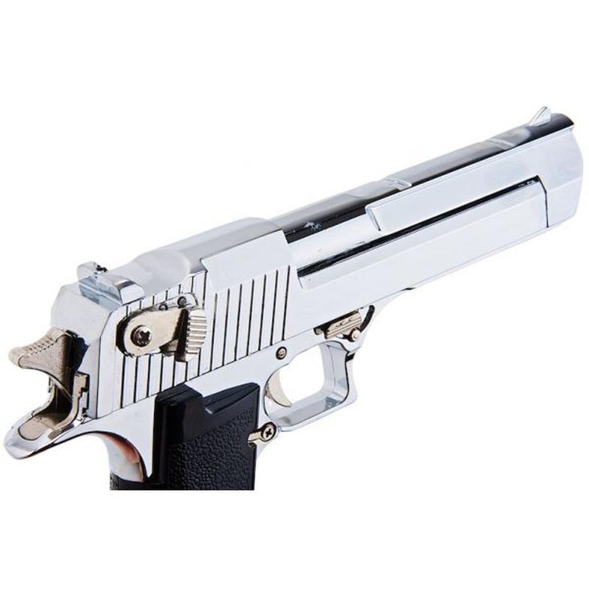 BLACKCAT AIRSOFT 1/2 スケール ミニ モデルガン デザート イーグル (排莢) - シルバー ブラック グリップ付き-AIRSOFT GOGO エアガン・サバゲー用品通販