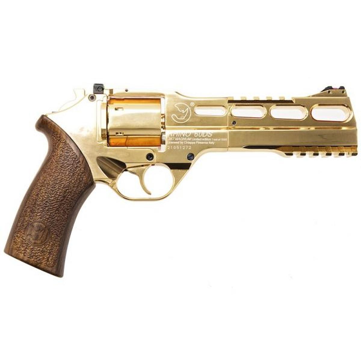 BO MANUFACTURE CHIAPPA RHINO 60DS .357 マグナム スタイル エアソフト リボルバー (CO2) - ゴールド 18K (限定版)-AIRSOFT GOGO エアガン・サバゲー用品通販