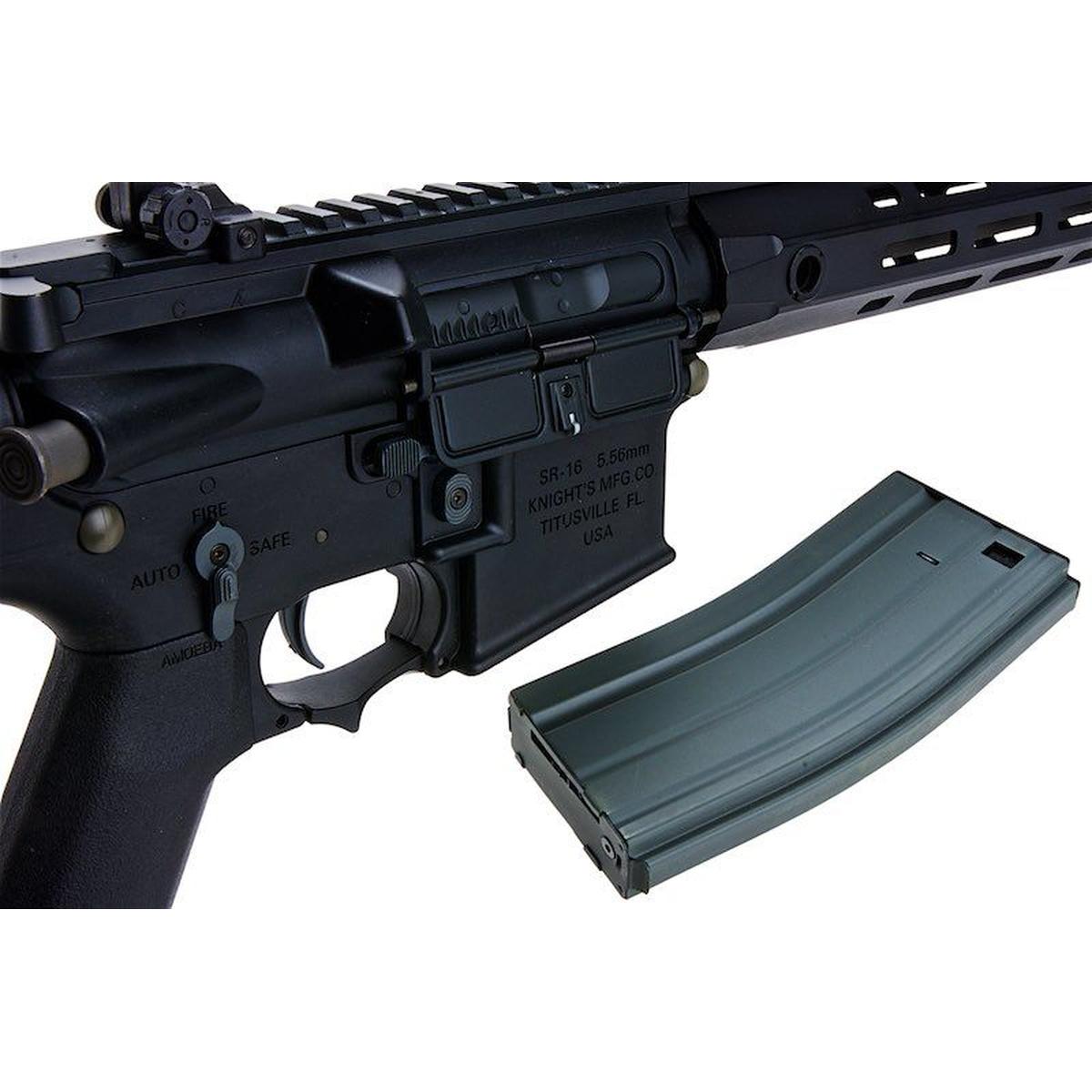 BONEYARD EMG HELIOS KNIGHT'S ARMAMENT ライセンス SR-16E カービン AEG エアソフト ライフル - ブラック (ARES 製)-AIRSOFT GOGO エアガン・サバゲー用品通販