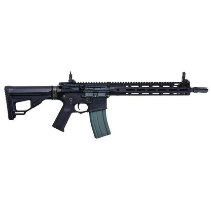 BONEYARD EMG HELIOS KNIGHT'S ARMAMENT ライセンス SR-16E カービン AEG エアソフト ライフル - ブラック (ARES 製)-AIRSOFT GOGO エアガン・サバゲー用品通販