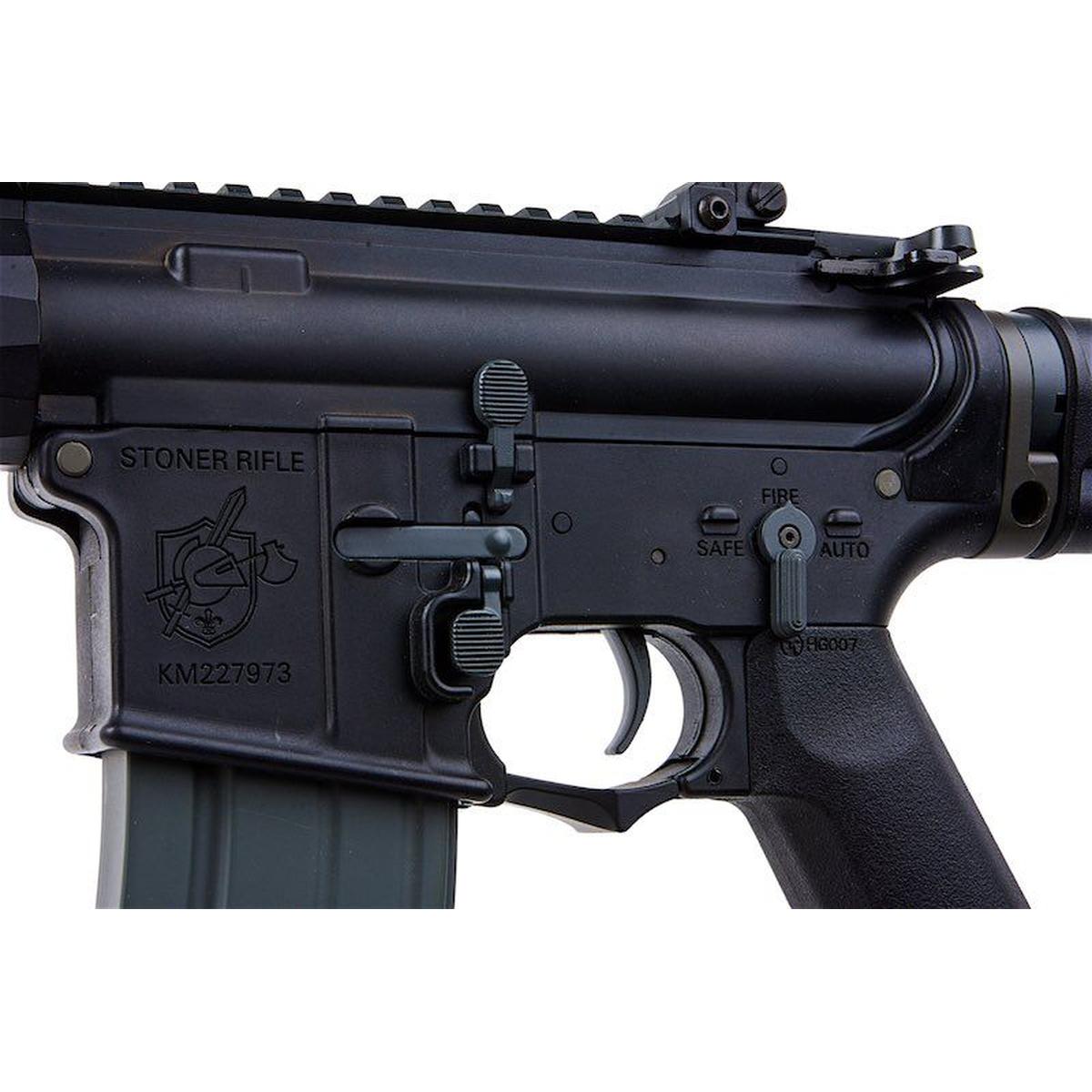 BONEYARD EMG HELIOS KNIGHT'S ARMAMENT ライセンス SR-16E カービン AEG エアソフト ライフル - ブラック (ARES 製)-AIRSOFT GOGO エアガン・サバゲー用品通販