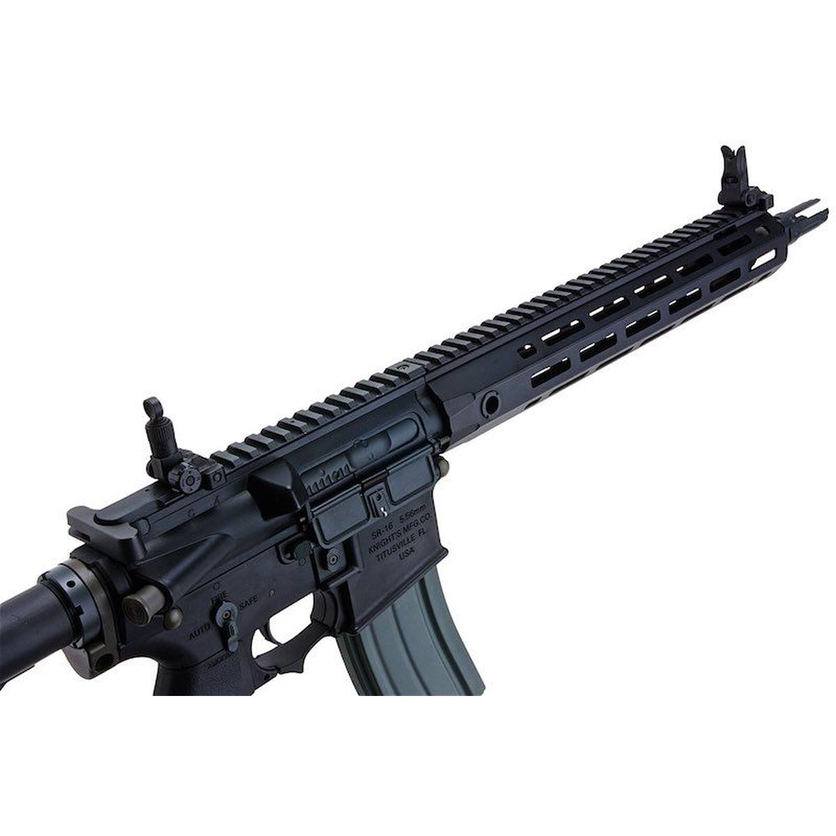 BONEYARD EMG HELIOS KNIGHT'S ARMAMENT ライセンス SR-16E カービン AEG エアソフト ライフル - ブラック (ARES 製)-AIRSOFT GOGO エアガン・サバゲー用品通販