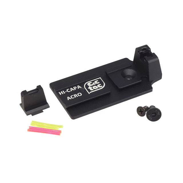 C&C Tac ACRO マウントプレートサイトセット マルイ ハイキャパ GBB用 (CCT0212) - ブラック-AIRSOFT GOGO エアガン・サバゲー用品通販