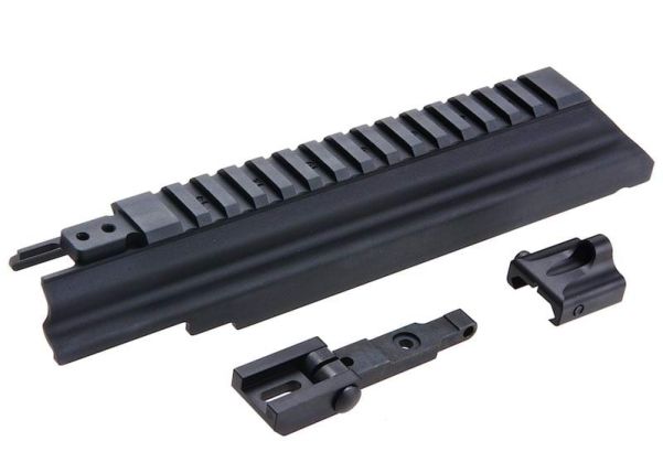 C&C Tac Tokyo Marui AKM GBBR エアソフトガン ドッグレッグレイル トップカバー Gen 3 Krinkov AKスタイル - ブラック-AIRSOFT GOGO エアガン・サバゲー用品通販