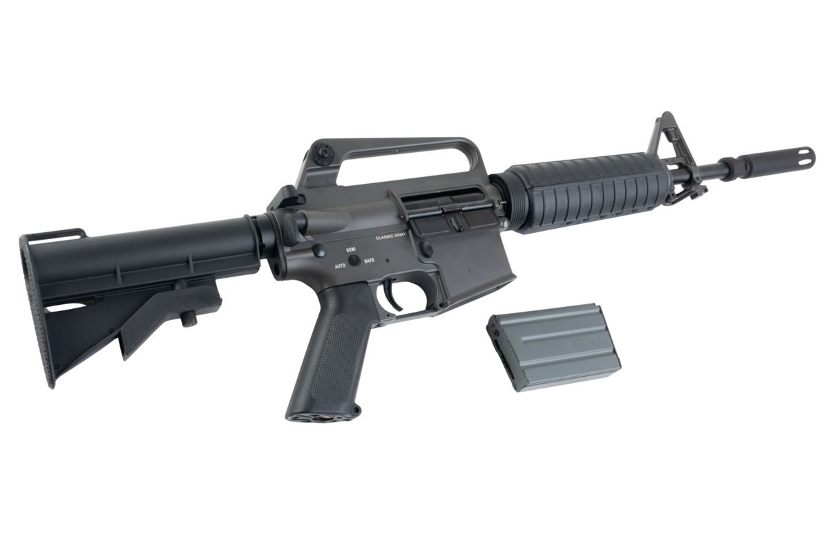 Classic Army 全メタル(ぜんきんぞく) XM177 E2 AEG エアソフトライフル - ブラック-AIRSOFT GOGO エアガン・サバゲー用品通販