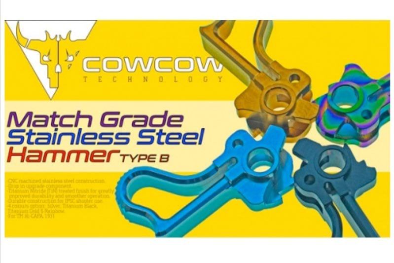 COWCOW Technology ハイキャパ/1911 マッチグレードハンマー（タイプB） - ステンレススチール、金(きん)-AIRSOFT GOGO エアガン・サバゲー用品通販