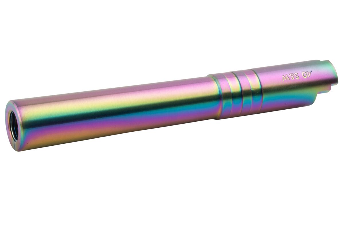 COWCOW Technology OB1 SS ス赤アウターバレル - Tokyo Marui ハイキャパ 5.1 GBB (.45 マーキング) - レインボー-AIRSOFT GOGO エアガン・サバゲー用品通販