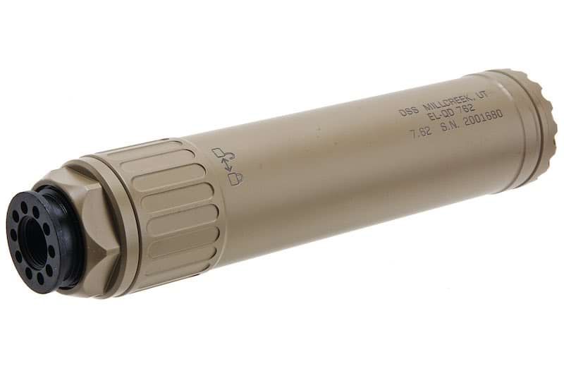 Crusader OSS スタイル EL-QD 762 SDMR エアソフト。サプレッサー (M110A1 SDMR スタイル) 14mm CCW フラッシュハイダー付き (タン)-AIRSOFT GOGO エアガン・サバゲー用品通販
