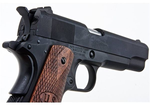 Cybergun AO 1911 GBB エアソフトピストル（マットブラック、ウッドグリップ）-AIRSOFT GOGO エアガン・サバゲー用品通販