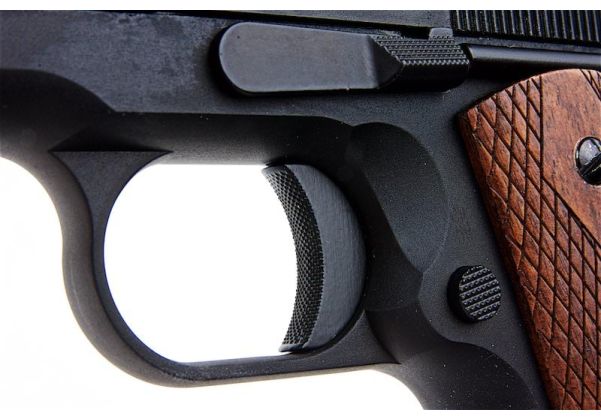 Cybergun AO 1911 GBB エアソフトピストル（マットブラック、ウッドグリップ）-AIRSOFT GOGO エアガン・サバゲー用品通販
