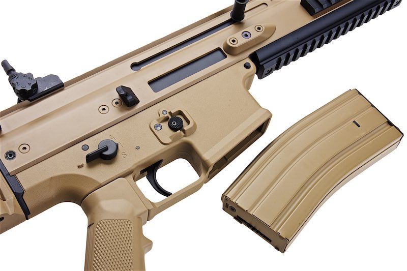Cybergun FN SCAR-L エアソフト AEG ライフル - TAN (ABS バージョン、CM067) - CYMA 製-AIRSOFT GOGO エアガン・サバゲー用品通販