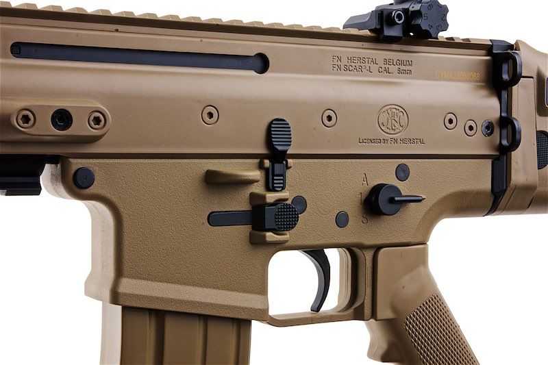 Cybergun FN SCAR-L エアソフト AEG ライフル - TAN (ABS バージョン、CM067) - CYMA 製-AIRSOFT GOGO エアガン・サバゲー用品通販