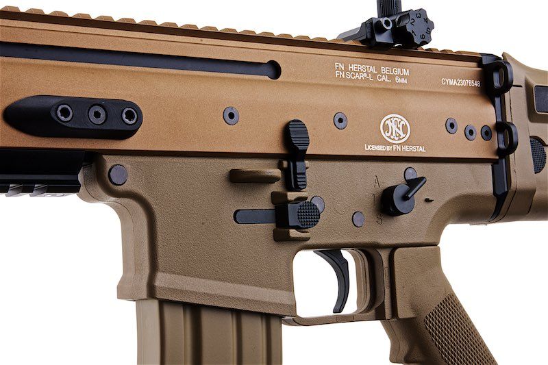 Cybergun FN SCAR-L エアソフト AEG ライフル - TAN (メタルバージョン、CM063) - CYMA製-AIRSOFT GOGO エアガン・サバゲー用品通販