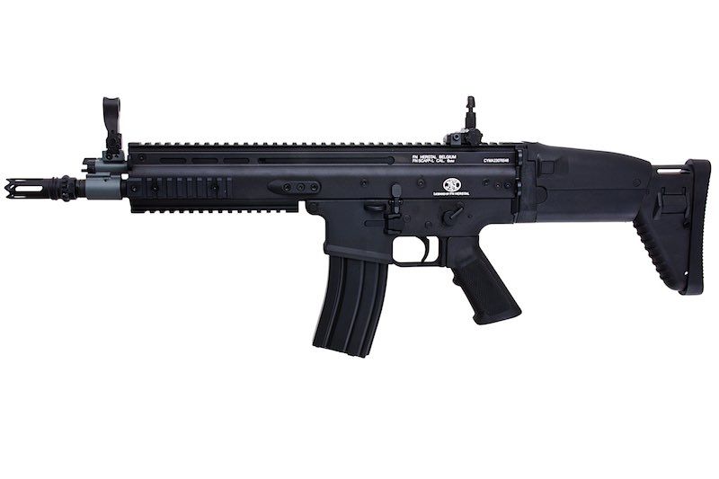 Cybergun FN SCAR-L エアソフトAEGライフル - ブラック（メタルバージョン、CM063） - CYMA製-AIRSOFT GOGO エアガン・サバゲー用品通販