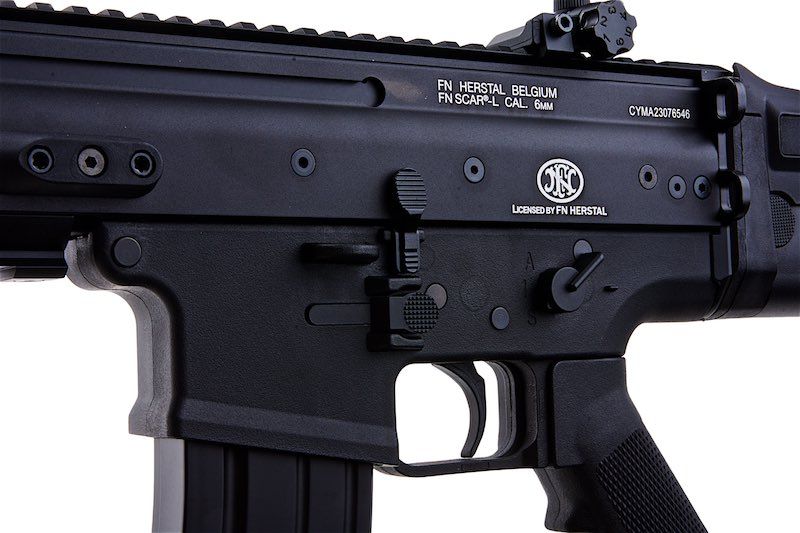 Cybergun FN SCAR-L エアソフトAEGライフル - ブラック（メタルバージョン、CM063） - CYMA製-AIRSOFT GOGO エアガン・サバゲー用品通販