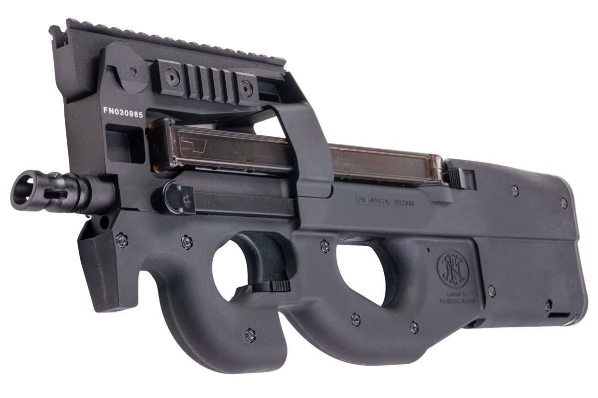 Cybergun FNライセンス取得 P90 タクティカルエアソフトAEGライフル - ブラック（KING ARMS製）-AIRSOFT GOGO エアガン・サバゲー用品通販