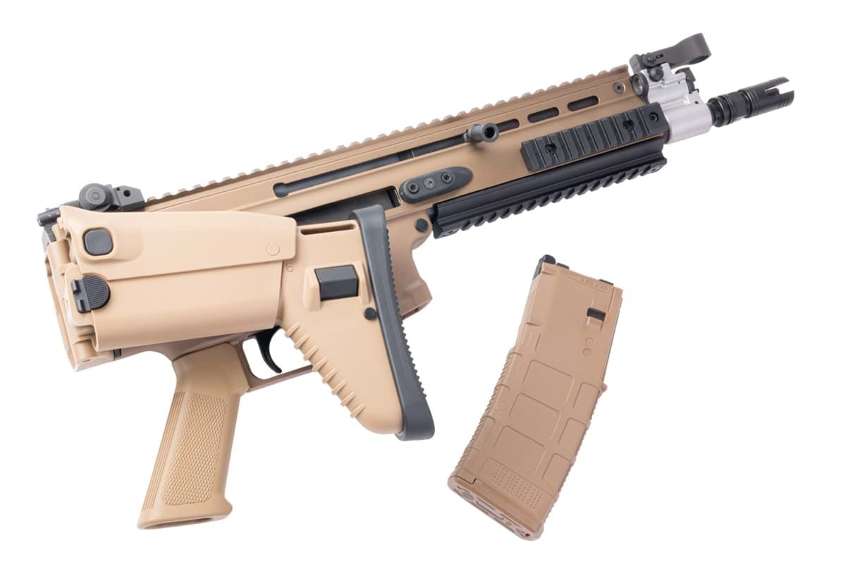 Cybergun SCAR L MK2 MWS GBB エアソフトガン - TAN (Guns Modify 社製、FN Herstal ライセンス)-AIRSOFT GOGO エアガン・サバゲー用品通販
