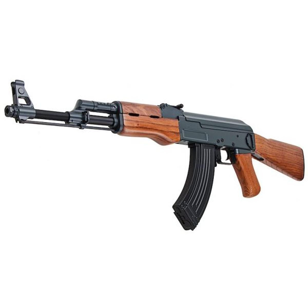 CYMA AK47 エアソフト電動ガンライフル (メタルフレームとリアルウッド